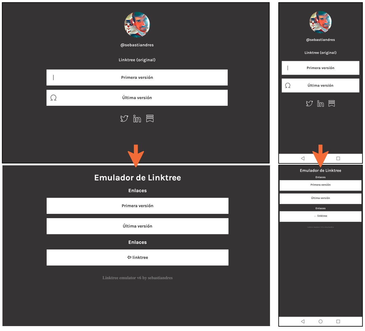 The final result: web (left) and mobile (right). The versions are practically indistinguishable.